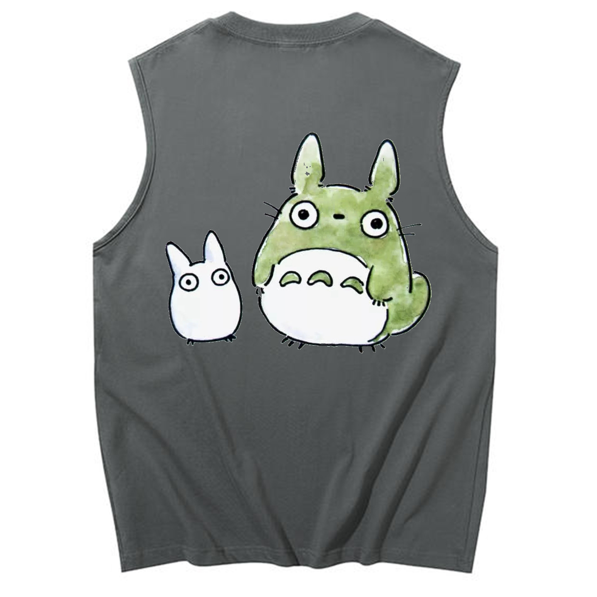 （画像用） となりのトトロ 草壁メイ 草壁サツキ My Neighbor Totoro Satsuki Kusakabe Mei Kusakabe コットン100％タンクトップ（背面プリント）